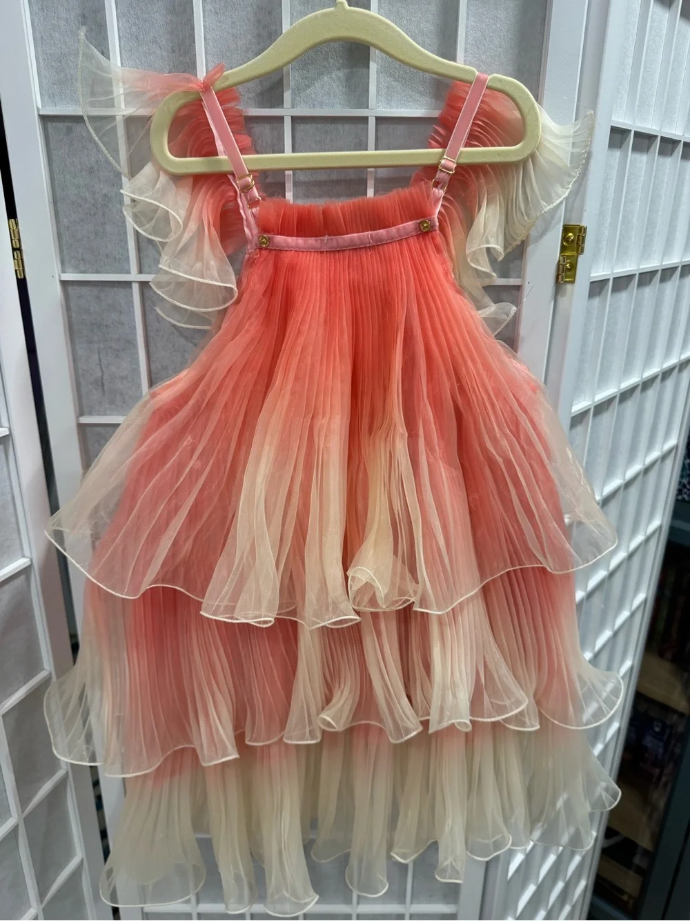 Meri Meri Coral and Cream Fairy Tulle Dress